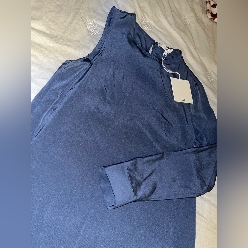 Tibi 100% Silk one sleeve top